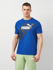 Акция на Футболка чоловіча Puma Power 67896017 XL Синя з принтом от Rozetka