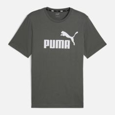 Акція на Футболка чоловіча Puma Essentials Foundation 58666769 2XL Сіра з принтом від Rozetka