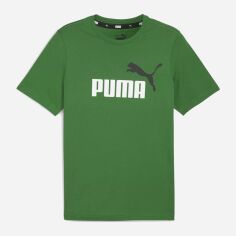 Акция на Футболка чоловіча Puma Essentials+ 58675986 L Зелена з принтом от Rozetka