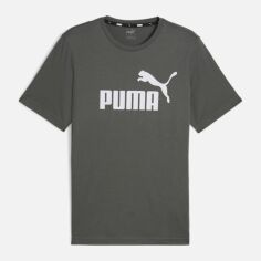 Акция на Футболка чоловіча Puma Essentials Foundation 58666769 XL Сіра з принтом от Rozetka