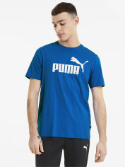 Акция на Футболка чоловіча Puma Essentials Foundation 58666658 XS Синя з принтом от Rozetka
