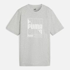 Акція на Футболка чоловіча Puma Graphics 68017204 M Світло-сіра з принтом від Rozetka