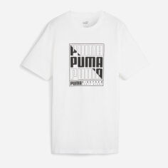 Акция на Футболка чоловіча Puma Graphics 68017202 2XL Біла з принтом от Rozetka