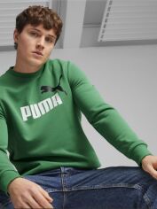 Акція на Світшот чоловічий Puma Essentials+ 58676386 S Зелений з принтом від Rozetka