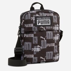 Акція на Спортивна сумка планшет через плече тканинна маленька Puma 07913519 X Black-Logo AOP від Rozetka